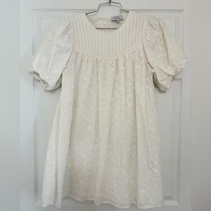 & Other Stories white embroidered puff sleeve dress